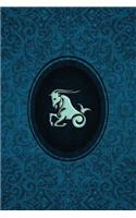 Monogram Capricorn Notebook: Blank Journal Diary Log(72 Monogram Cerulean 150 Lined)