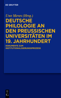 Deutsche Philologie an Den Preußischen Universitäten Im 19. Jahrhundert