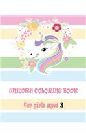 unicorn coloring book for girls aged 3