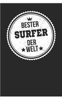 Bester Surfer Der Welt: A5 Punktiertes - Notebook - Notizbuch - Taschenbuch - Journal - Tagebuch - Ein lustiges Geschenk für die Besten Männer Der Welt