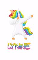 Lynne: Lynne 6x9 Journal Notebook Dabbing Unicorn Rainbow