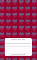 USA Patriotic Love Heart Pattern - Composition Book