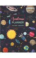 July 2019 - June 2020 Academic Planner: Calendar Oranizer at a Glance Monthly Planner and Yearly Calendar Schedule Organizer and College Student Journal Notebook with Galaxy Cover