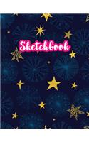 Sketchbook: Cute Drawing Note Pad and Sketch Book for Kids, Girls and Adult - Large 8.5 x 11 Matte Cover with White Interior (Perfect for Sketching, Coloring, W