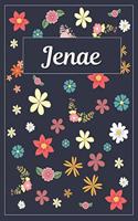 Jenae: Lined Writing Notebook with Personalized Name 120 Pages 6x9 Flowers