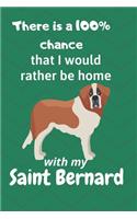 There is a 100% chance that I would rather be home with my Saint Bernard: For Saint Bernard Dog Fans