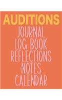 Auditions Journal Log Book Reflections Notes Calendar