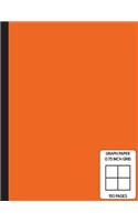 Low Vision Notebook: 0.75 Inch Graph Paper - Full Size Grid Ruled Notebook - Large Print Page Numbers - Orange Cover