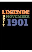 Legende seit November 1901: Liniertes Geburtstag Birthday oder Gästebuch Geschenk liniert - Geburtstags Journal für Männer und Frauen mit Linien