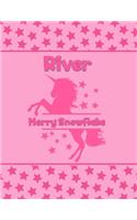 River Merry Snowflake: Personalized Draw & Write Book with Her Unicorn Name - Word/Vocabulary List Included for Story Writing