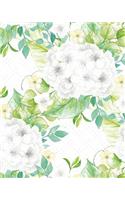 Hydrangeas in Bloom Notebook: (8 X 10 Large)(Lined) Blank Composition Notebook Journal Organizer Planner Sketchbook Gratitude Diary White Flower Blooms