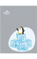 Notebook: Panguin on grey cover and Dot Graph Line Sketch pages, Extra large (8.5 x 11) inches, 110 pages, White paper, Sketch, Draw and Paint(3 Panguin on Grey Notebook)