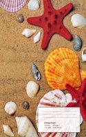 Sand Shells Starfish Composition Book: College Ruled 200 Pages/100 Sheets 7.44 x 9.69 inches: cute composition book for teens college