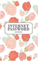 Internet Password Log Book: Password Book with Alphabetic Tabs A-Z, Includes Notes Area, Important Contacts & Birthdays Pages, Pink and Coral Roses, Floral Design