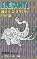 Libri da colorare per ragazze - Disegni Anti stress - Animale carino - Elefanti