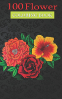 100 Flower Coloring Book