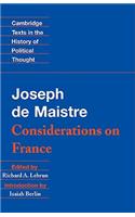 Maistre: Considerations on France: Considerations on France