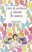 Libro de escritura y coloreado de números para preescolar y jardín de infancia