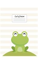 Cute Frog Notebook: Blank Lined Journal Notebook, Cute Animal, Green frog Notebook, for Girls or Boys, 8.5 x 11 lined 110 pages, for kids school students and teachers