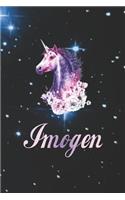 Imogen: First Name Personalized Unicorn Customized Names Gift Birthday Girl Notebook Journal