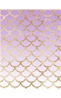 Mermaid Scales Notebook: Purple Ombre and Gold Glitter Mermaid Scales Lined Journal - Blank Notepad - Easter Basket Stuffer, Christmas or Birthday Gift for Girls Teens Women