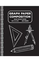 Graph Paper Composition: Quad Ruled Paper Notebook Journal Gift for Birthday & School 5x5 Grid Paper 8.5 x 11 inch 150 Pages ( Math Diary teacher and student )