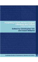 Forgetting in Early Modern English Literature and Culture