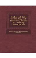 Studies and Notes in Philology and Literature, Volume 11: (English)