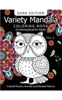 Variety Mandala Book Coloring Dark Edition Vol.2