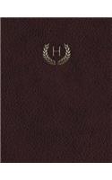 Monogram "H" Grid Sketchbook: (8 Monogram Maroon 150 Grid-Sketch)