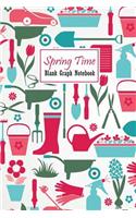 Spring Time Blank Graph Notebook: 120 pages cream paper Compact 6" x 9" gardening journal, garden notes, diary