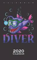 Diver Fish Calendar 2020: Annual Calendar for animal friends, who love the flightless kiwi bird from New Zealand