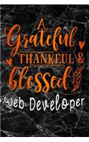 A Grateful Thankful & Blessed Web Developer: black marble Lined Notebook / Diary / Journal To Write In 6"x9" for Thanksgiving. be Grateful Thankful Blessed this fall and get the pumpkin & Turke