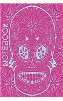 Notebook: Sugar Skull - Day of the Dead - Composition Book . Cornell Notes - Pink Blue Sugar Skull