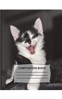 Cute Cat Composition Book: Graph Paper 5x5- 108 Pages (7.44 x 9.69) - Funny Notebook gift for women, Journal for girls, boys, boys, kids, school, students & teachers