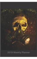 Plan on It 2019 Weekly Calendar Planner - Skull in Gas Mask