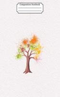 Composition Notebook Watercolor Tree Design Vol 30
