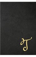 T: Executive Monogram Initial Journal (Vintage Leather Look Personalized Letter Notebooks)