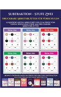 Druckbare Arbeitsblätter für Vorschulen (Subtraktion - Stufe Zwei): 12 Kindergarten-Arbeitsbücher zum Preis von einem. Insgesamt über 300 druckbare Arbeitsblätter(31 Druckbare Arbeitsblätter Für Vorschulen)