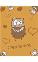 Clementine: Personalized Clementine name owl themed notebook, sketchbook or blank book journal. Unique owl personalised notebook without lines. cute owl journal