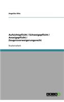Aufsichtspflicht / Schweigepflicht / Anzeigepflicht / Zeugnisverweigerungsrecht