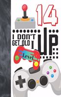 I Don't Get Old I Level Up 14: Video Game Controller Large A4 Creative Lined Writing Journal Diary For Boys And Girls