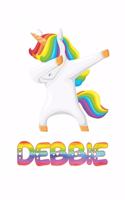 Debbie: Debbie 6x9 Journal Notebook Dabbing Unicorn Rainbow