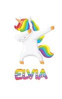 Elvia: Elvia 6x9 Journal Notebook Dabbing Unicorn Rainbow