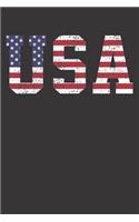 Notebook: USA American Flag 4th Of July Dot Grid 6x9 120 Pages