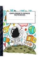 Explorer's Space Notebook: Boys' and Girls Fun Handwriting and Printing Practice Notebook for Grades K-2-3