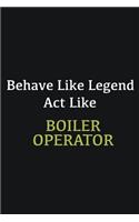 Behave like Legend Act Like Boiler Operator: Writing careers journals and notebook. A way towards enhancement