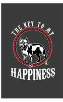 They Key To My Happiness: Happy Dog Perfect Lined Notebook/Journal (6x9)