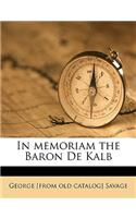 In Memoriam the Baron de Kalb