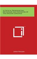 A Critical Pronouncing Dictionary and Expositor of the English Language